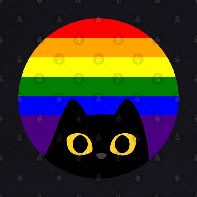 Peeking Cat in Rainbow Circle by MaydenArt